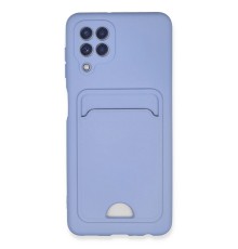 Samsung Galaxy A22 Kılıf Kelvin Kartvizitli Silikon - Lila