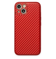 iPhone 13 Kılıf Coco Karbon Silikon - Kırmızı
