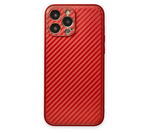 iPhone 13 Pro Kılıf Coco Karbon Silikon - Kırmızı iPhone 13 Pro Kılıf Coco Karbon Silikon - Kırmızı