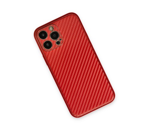 iPhone 13 Pro Kılıf Coco Karbon Silikon - Kırmızı iPhone 13 Pro Kılıf Coco Karbon Silikon - Kırmızı