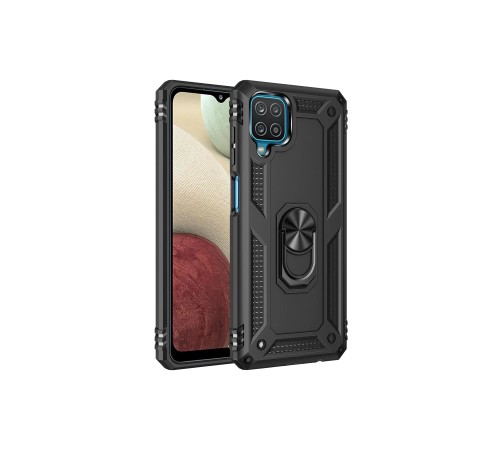 Samsung Galaxy A22 Kılıf Sofya Yüzüklü Silikon Kapak - Siyah