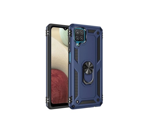Samsung Galaxy A22 Kılıf Sofya Yüzüklü Silikon Kapak - Lacivert