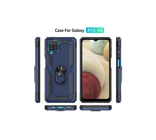 Samsung Galaxy A22 Kılıf Sofya Yüzüklü Silikon Kapak - Lacivert