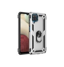 Samsung Galaxy A22 Kılıf Sofya Yüzüklü Silikon Kapak - Gümüş
