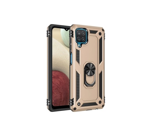 Samsung Galaxy A22 Kılıf Sofya Yüzüklü Silikon Kapak - Gold