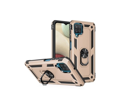 Samsung Galaxy A22 Kılıf Sofya Yüzüklü Silikon Kapak - Gold