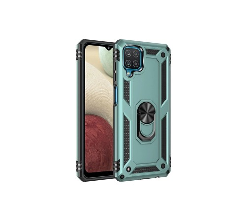 Samsung Galaxy A22 Kılıf Sofya Yüzüklü Silikon Kapak - Yeşil