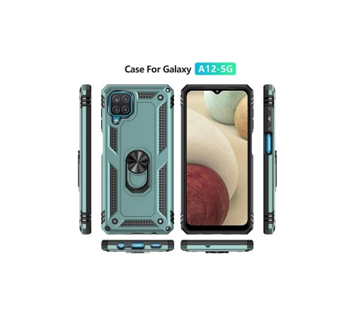 Samsung Galaxy A22 Kılıf Sofya Yüzüklü Silikon Kapak - Yeşil