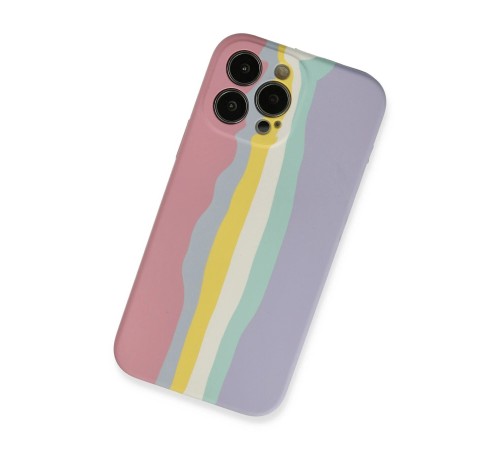iPhone 13 Pro Kılıf Ebruli Lansman Silikon - Pembe-Lila