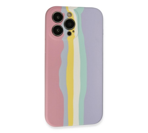 iPhone 13 Pro Kılıf Ebruli Lansman Silikon - Pembe-Lila