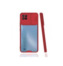Realme C11 2021 Kılıf Platin Kamera Koruma Silikon - Kırmızı