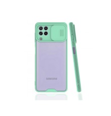 Samsung Galaxy A22 Kılıf Platin Kamera Koruma Silikon - Açık Yeşil