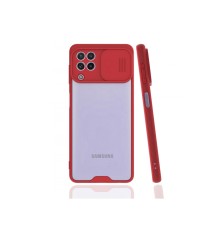 Samsung Galaxy A22 Kılıf Platin Kamera Koruma Silikon - Kırmızı