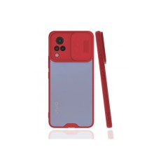 Vivo V21 Kılıf Platin Kamera Koruma Silikon - Kırmızı