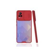 Vivo V21e Kılıf Platin Kamera Koruma Silikon - Kırmızı