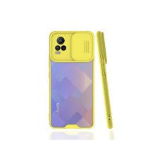 Vivo V21e Kılıf Platin Kamera Koruma Silikon - Sarı