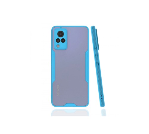 Vivo V21 Kılıf Platin Silikon - Mavi