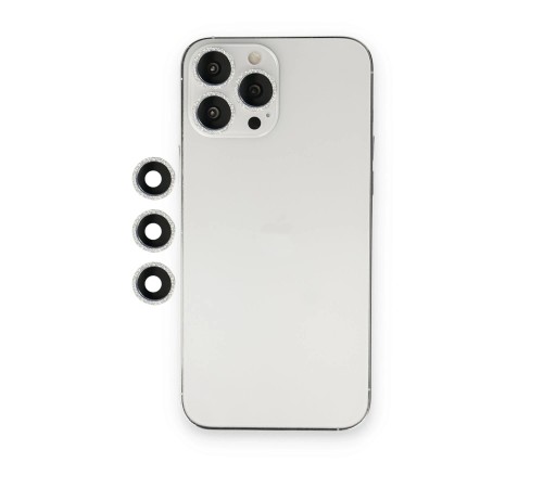 iPhone 13 Pro Max Shine Kamera Lens - Gümüş iPhone 13 Pro Max Shine Kamera Lens - Gümüş