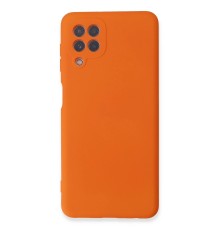 Samsung Galaxy A22 Kılıf Nano içi Kadife Silikon - Turuncu