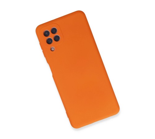 Samsung Galaxy A22 Kılıf Nano içi Kadife Silikon - Turuncu Samsung Galaxy A22 Kılıf Nano içi Kadife Silikon - Turuncu