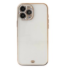 iPhone 13 Pro Kılıf Liva Taşlı Silikon - Beyaz
