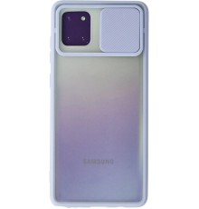 Samsung Galaxy A81 / Note 10 Lite Kılıf Palm Buzlu Kamera Sürgülü Silikon - Lila