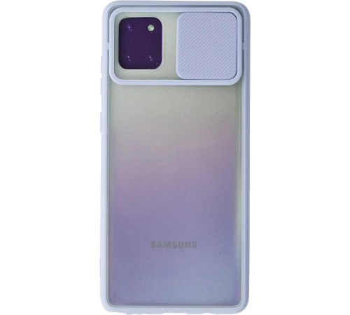 Samsung Galaxy A81 / Note 10 Lite Kılıf Palm Buzlu Kamera Sürgülü Silikon - Lila
