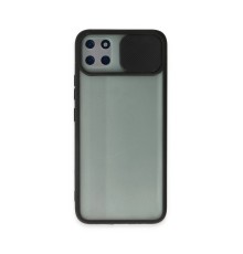 Realme C11 Kılıf Palm Buzlu Kamera Sürgülü Silikon - Siyah