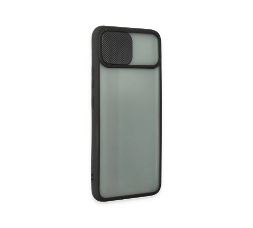 Realme C11 Kılıf Palm Buzlu Kamera Sürgülü Silikon - Siyah