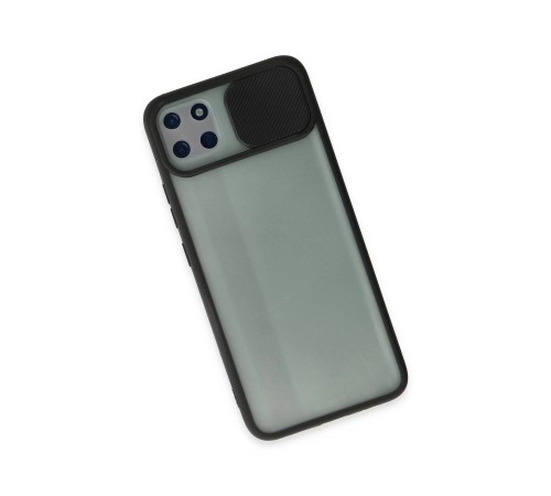 Realme C11 Kılıf Palm Buzlu Kamera Sürgülü Silikon - Siyah