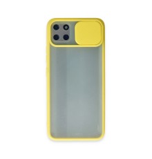 Realme C11 Kılıf Palm Buzlu Kamera Sürgülü Silikon - Sarı
