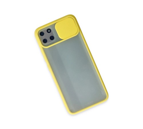 Realme C11 Kılıf Palm Buzlu Kamera Sürgülü Silikon - Sarı Realme C11 Kılıf Palm Buzlu Kamera Sürgülü Silikon - Sarı