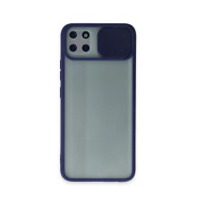 Realme C11 Kılıf Palm Buzlu Kamera Sürgülü Silikon - Lacivert
