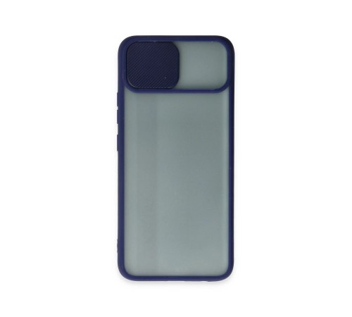 Realme C11 Kılıf Palm Buzlu Kamera Sürgülü Silikon - Lacivert
