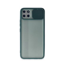 Realme C11 Kılıf Palm Buzlu Kamera Sürgülü Silikon - Yeşil