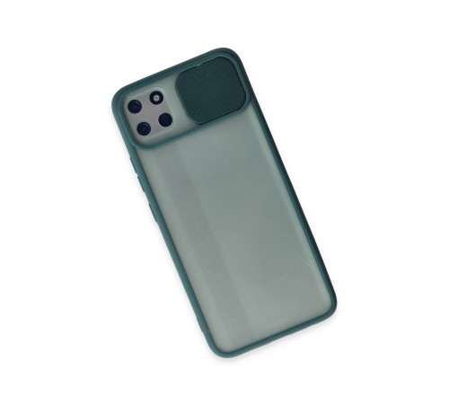Realme C11 Kılıf Palm Buzlu Kamera Sürgülü Silikon - Yeşil