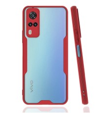 Vivo Y53S Kılıf Platin Silikon - Kırmızı