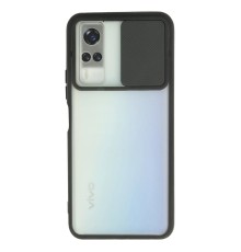 Vivo Y53S Kılıf Palm Buzlu Kamera Sürgülü Silikon - Siyah