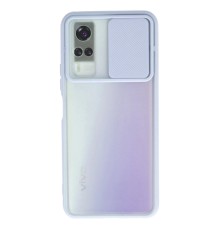 Vivo Y53S Kılıf Palm Buzlu Kamera Sürgülü Silikon - Lila