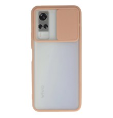 Vivo Y53S Kılıf Palm Buzlu Kamera Sürgülü Silikon - Pembe
