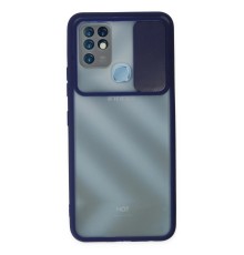 İnfinix Hot 10 Kılıf Palm Buzlu Kamera Sürgülü Silikon - Lacivert