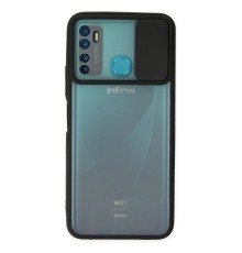 İnfinix Hot 9 Kılıf Palm Buzlu Kamera Sürgülü Silikon - Siyah