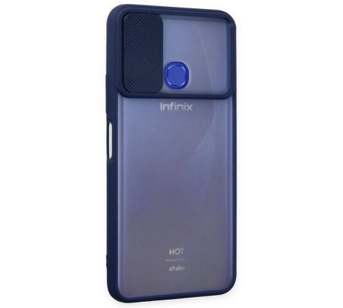 İnfinix Hot 9 Kılıf Palm Buzlu Kamera Sürgülü Silikon - Lacivert