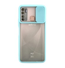 İnfinix Hot 9 Kılıf Palm Buzlu Kamera Sürgülü Silikon - Turkuaz