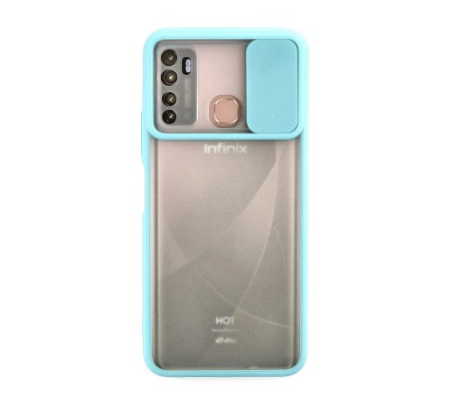 İnfinix Hot 9 Kılıf Palm Buzlu Kamera Sürgülü Silikon - Turkuaz