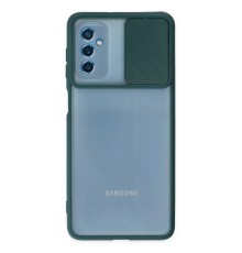 Samsung Galaxy M52 5G Kılıf Palm Buzlu Kamera Sürgülü Silikon - Yeşil