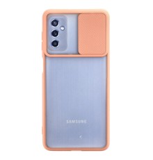 Samsung Galaxy M52 5G Kılıf Palm Buzlu Kamera Sürgülü Silikon - Pembe
