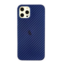 iPhone 12 Pro Max Kılıf Karbon PP Silikon - Mavi