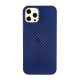 iPhone 12 Pro Max Kılıf Karbon PP Silikon - Mavi