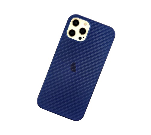 iPhone 12 Pro Max Kılıf Karbon PP Silikon - Mavi iPhone 12 Pro Max Kılıf Karbon PP Silikon - Mavi